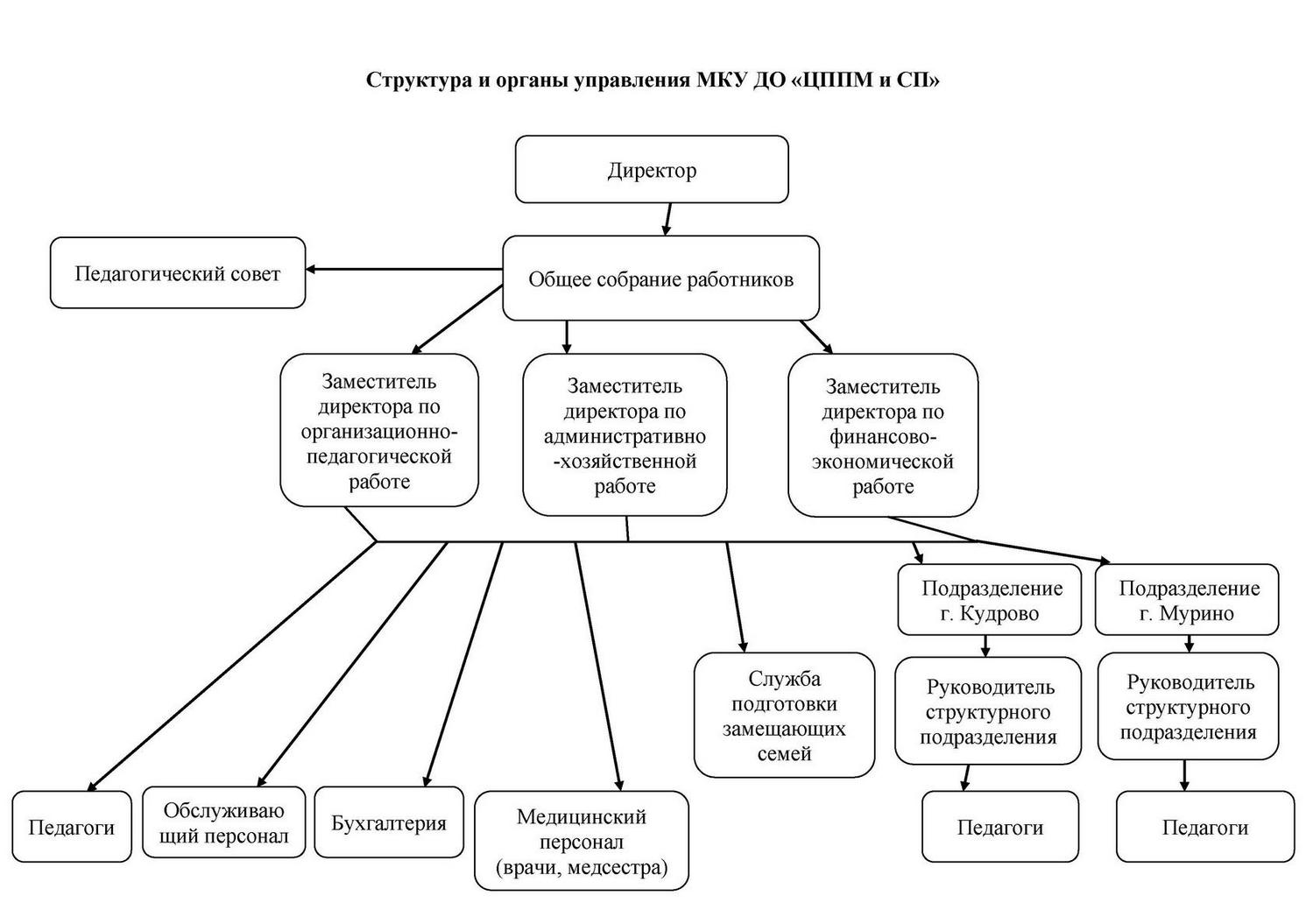 Схема управления МКУ ДО с Кудрово и Мурино